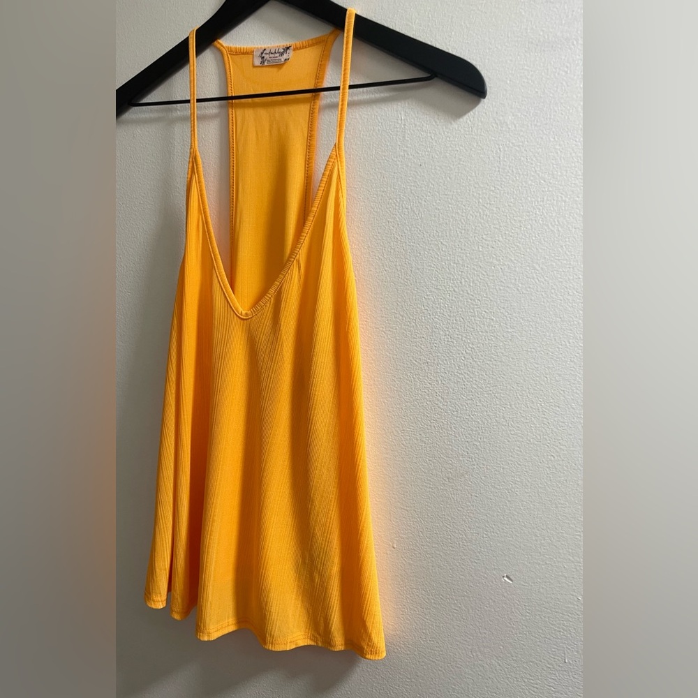 Free People Orange Yellow Backless Camisole